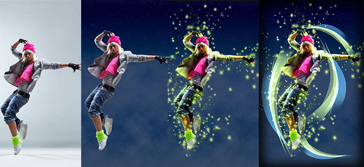 Crie efeito de iluminação dinâmica usando pincéis personalizados no Photoshop